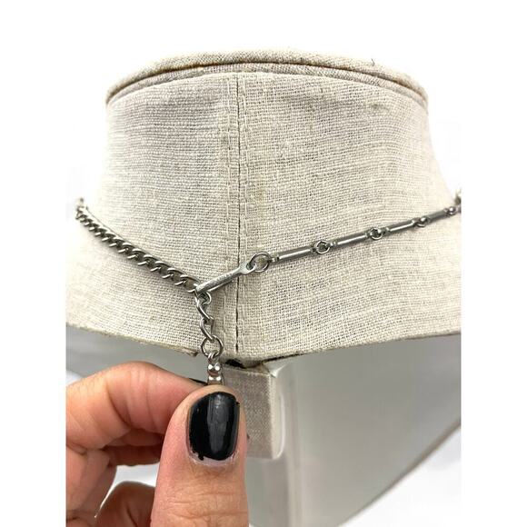 VTG Coro Lucite Confetti Necklace Gray Silver Tone 1950s Jewelry Signed 16" - Picture 14 of 16